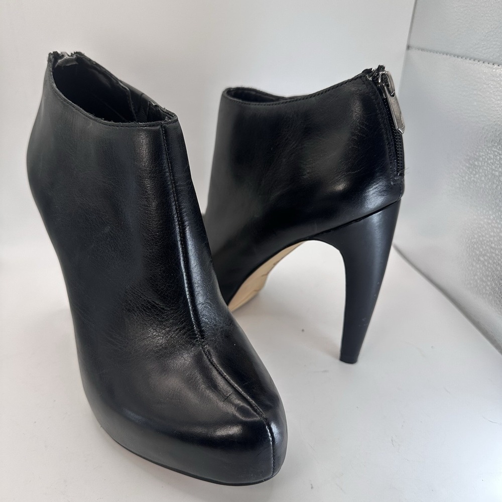 Sam Edelman Keaton Women's Black Leather Zip Heel Booties Size 9.5 Sexy $139